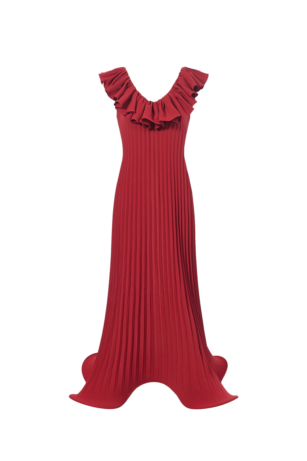 Floral Wavy Pleated Dress