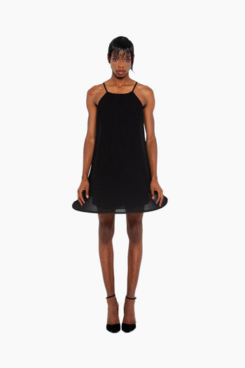 Lampshade Pleated Dress Black