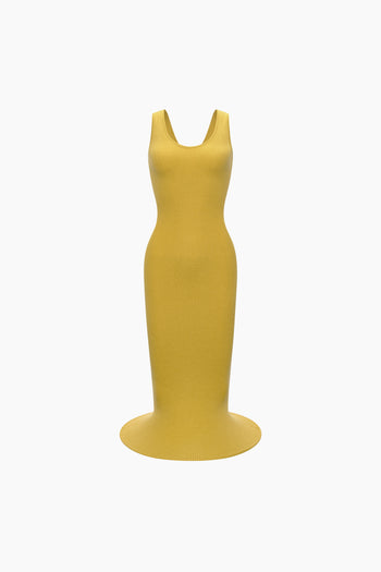 Siren Mermaid Dress Double Strap Yellow