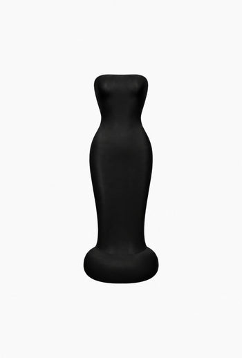 Black Strapless Bubble Cloud Dress