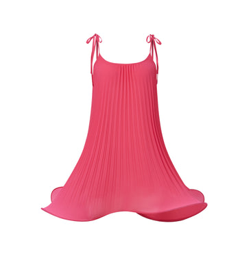 Candice Pink Flared Pleated Dress