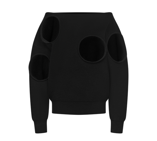 The Knitted Hollow-Out Wool Sweat