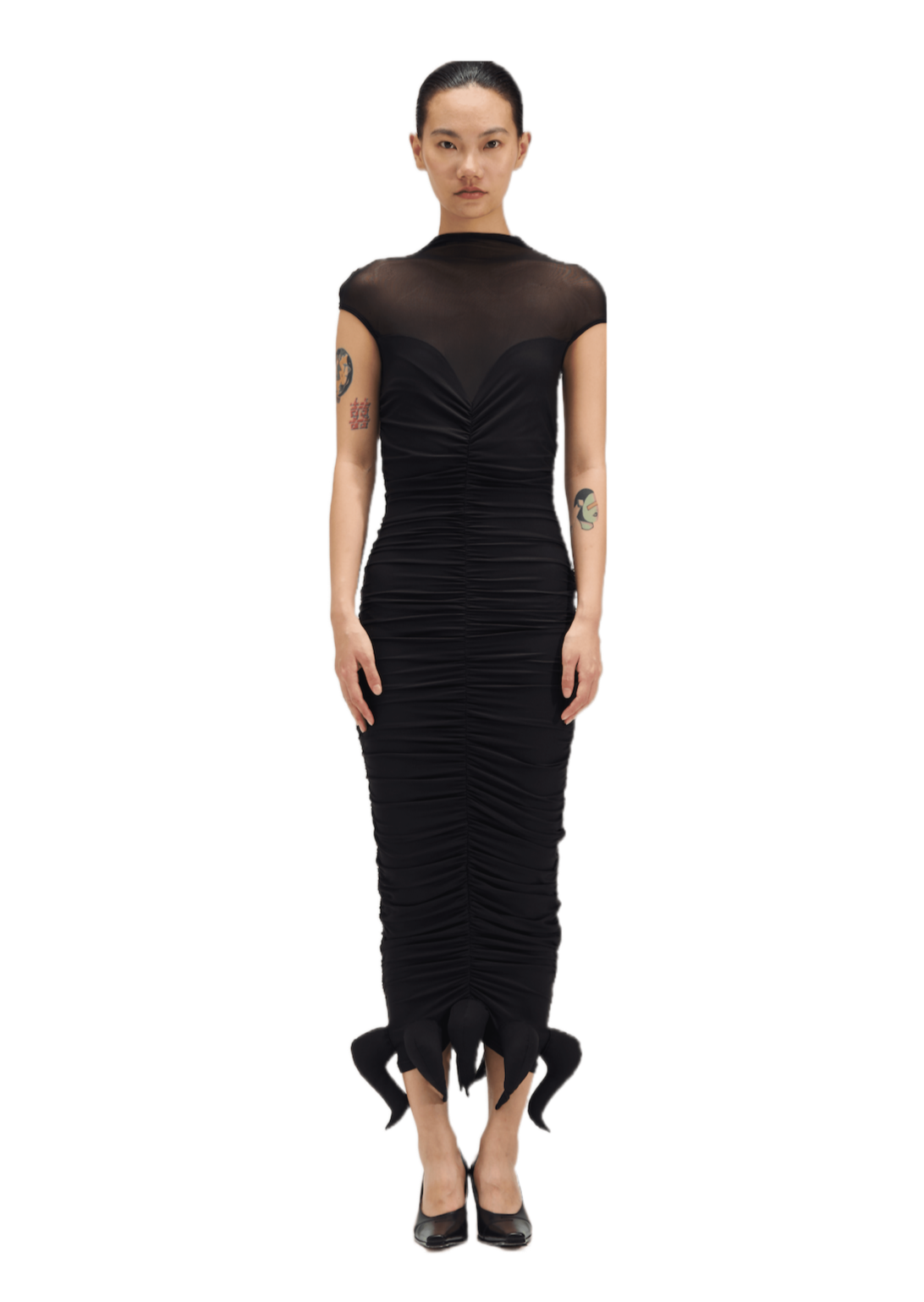 Ruched Mesh Octopus Dress