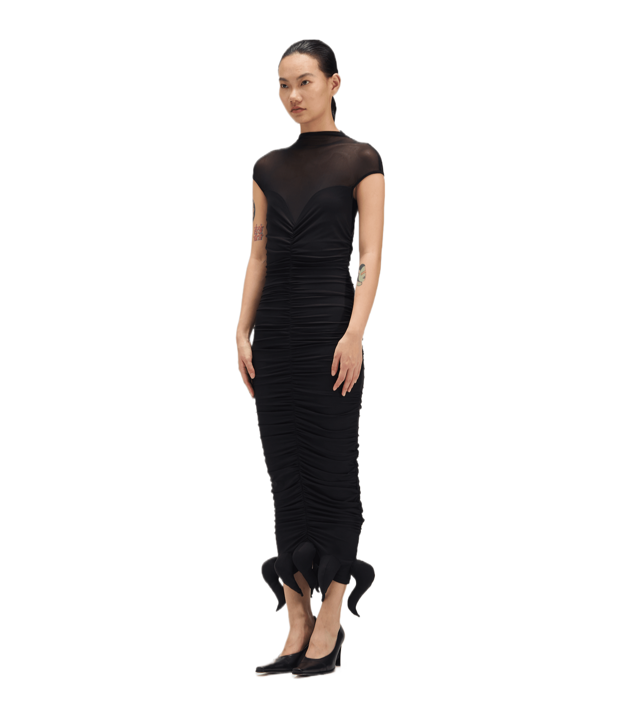 Ruched Mesh Octopus Dress