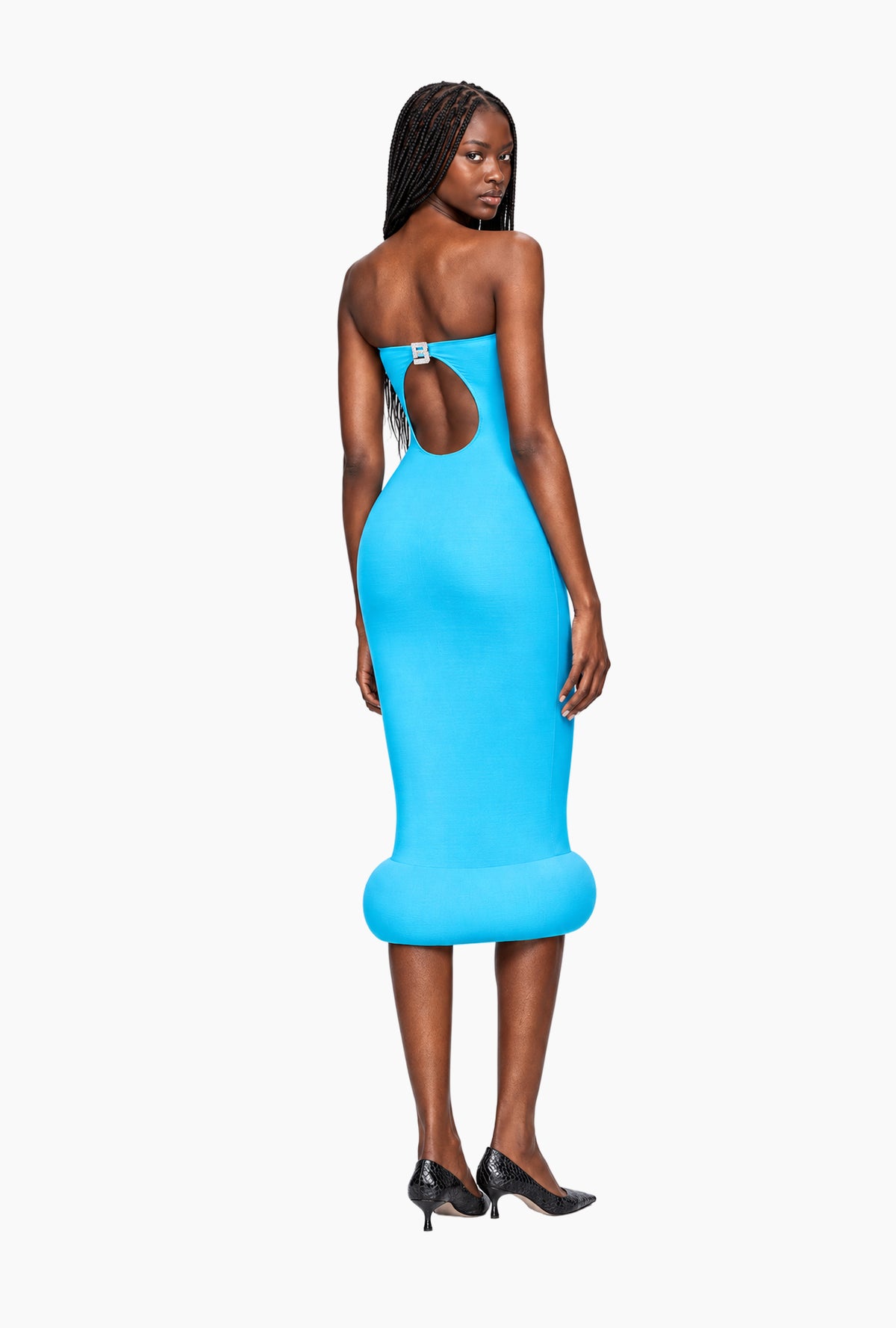 Blue Strapless Bubble Cloud Dress