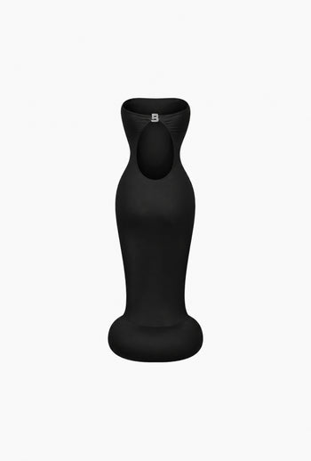 Black Strapless Bubble Cloud Dress