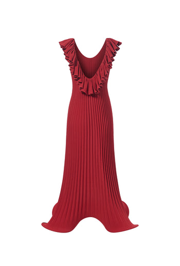 Floral Wavy Pleated Dress