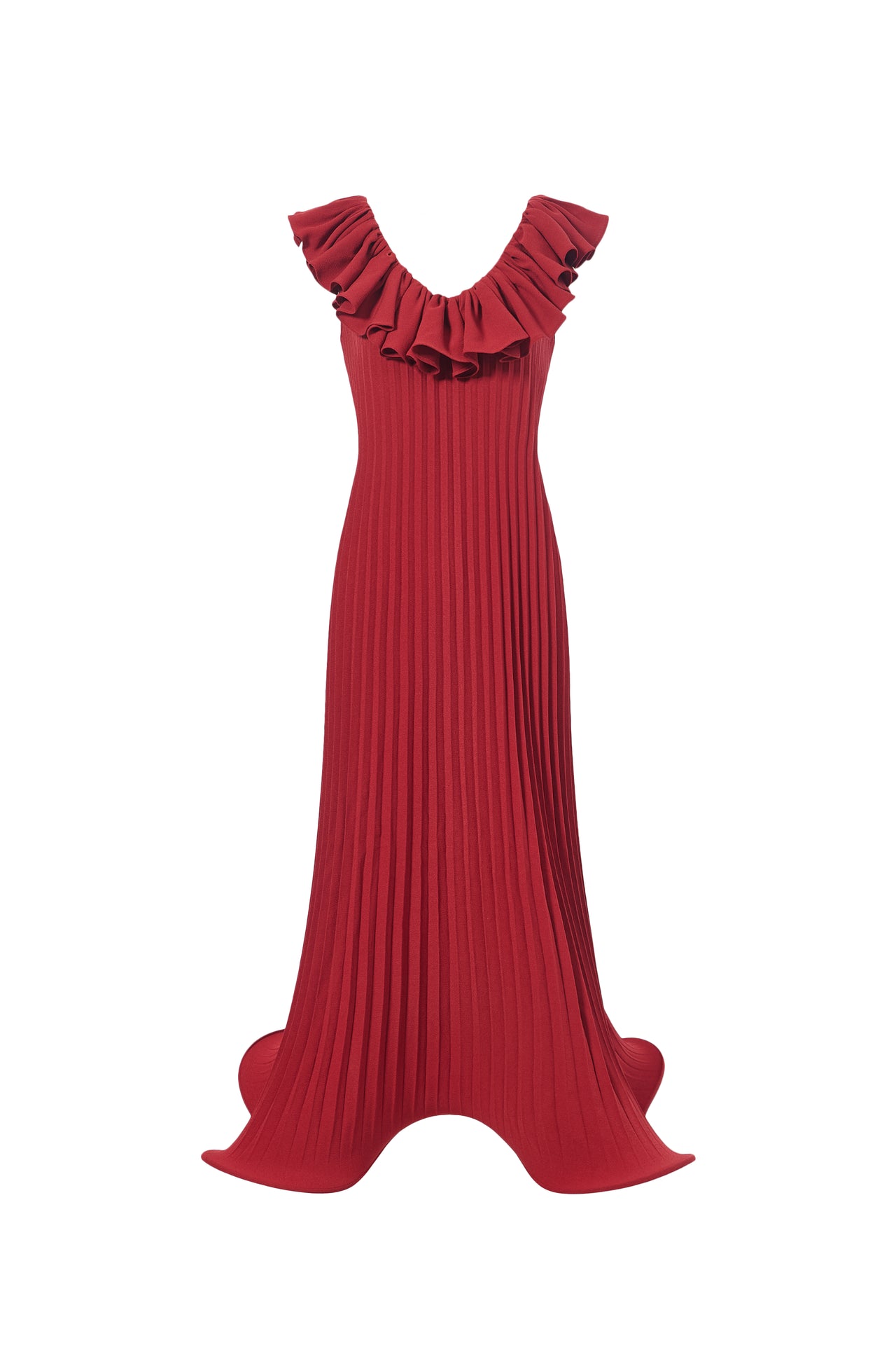 Floral Wavy Pleated Dress