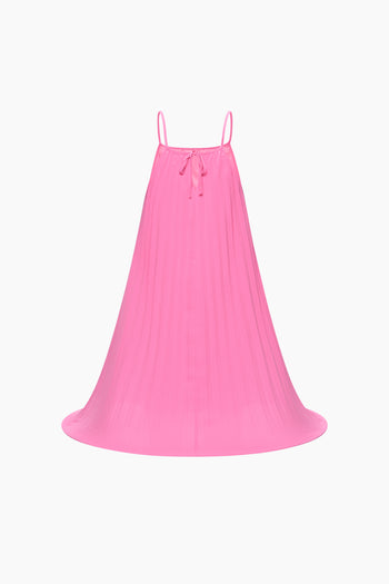 Lampshade Pleated Dress Pink