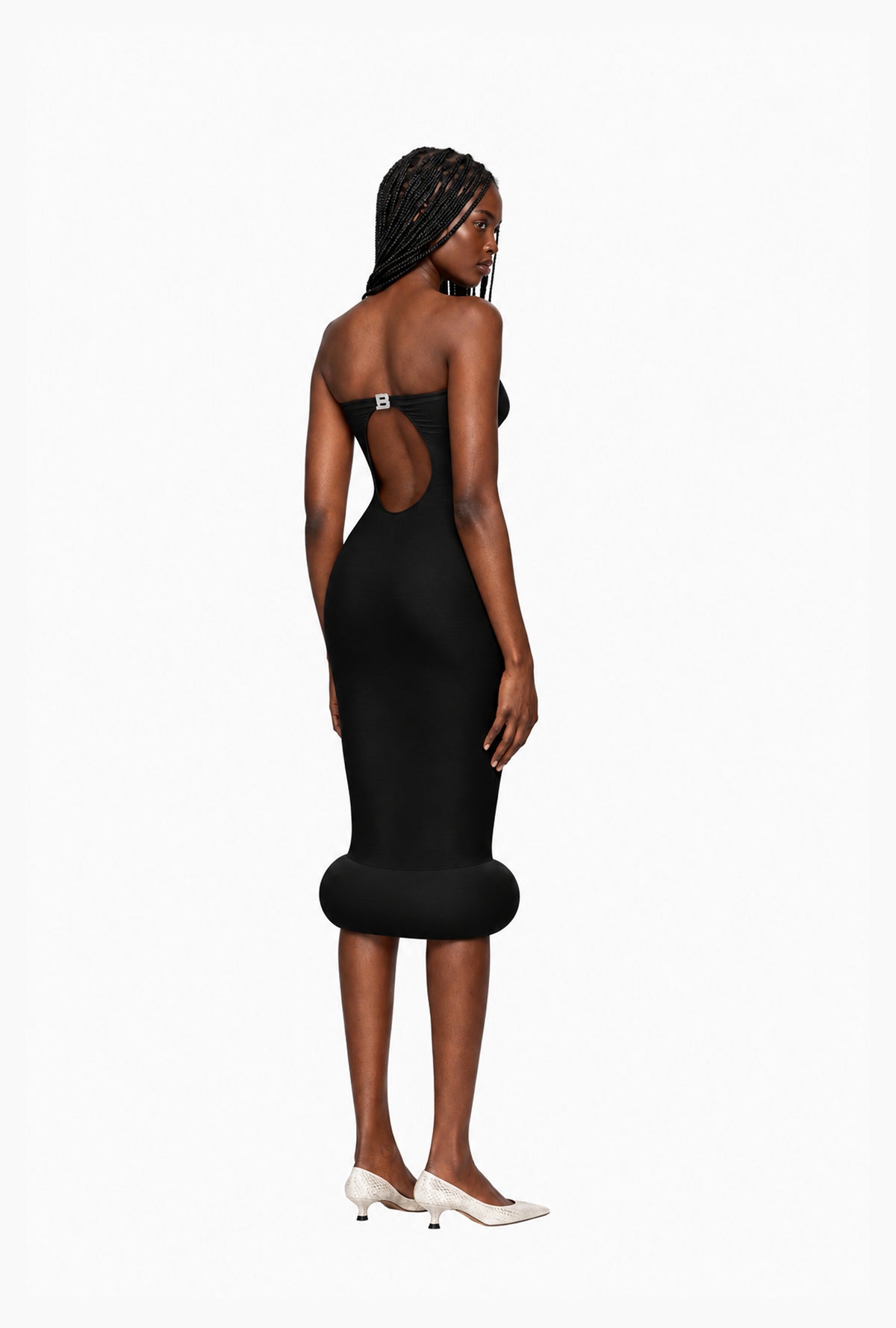 Black Strapless Bubble Cloud Dress