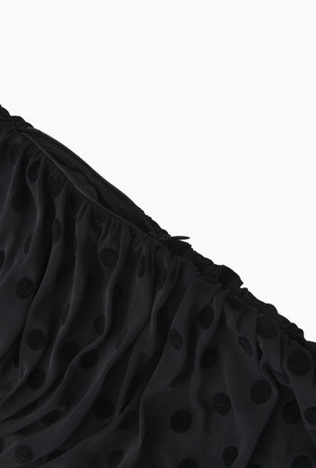 BLACK POLKA DOTS MINI DRESS