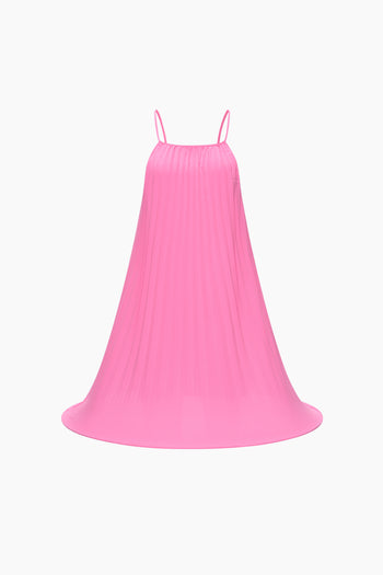 Lampshade Pleated Dress Pink