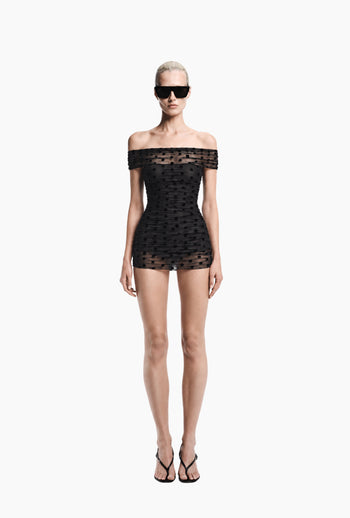 BLACK POLKA DOTS MINI DRESS