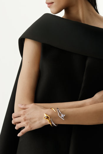 Orbital Lily Cuff - Silver