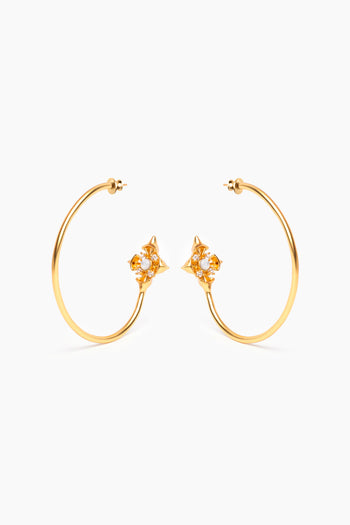 Lily Cross Hoops - Gold