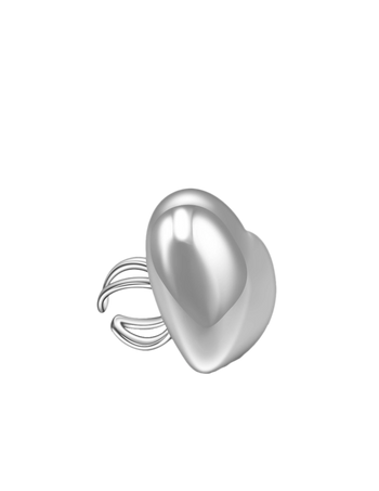 Bad Binch Slanted Silver Heart Ring