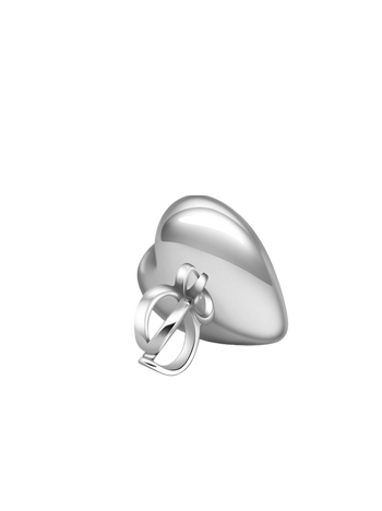 Bad Binch Slanted Silver Heart Ring
