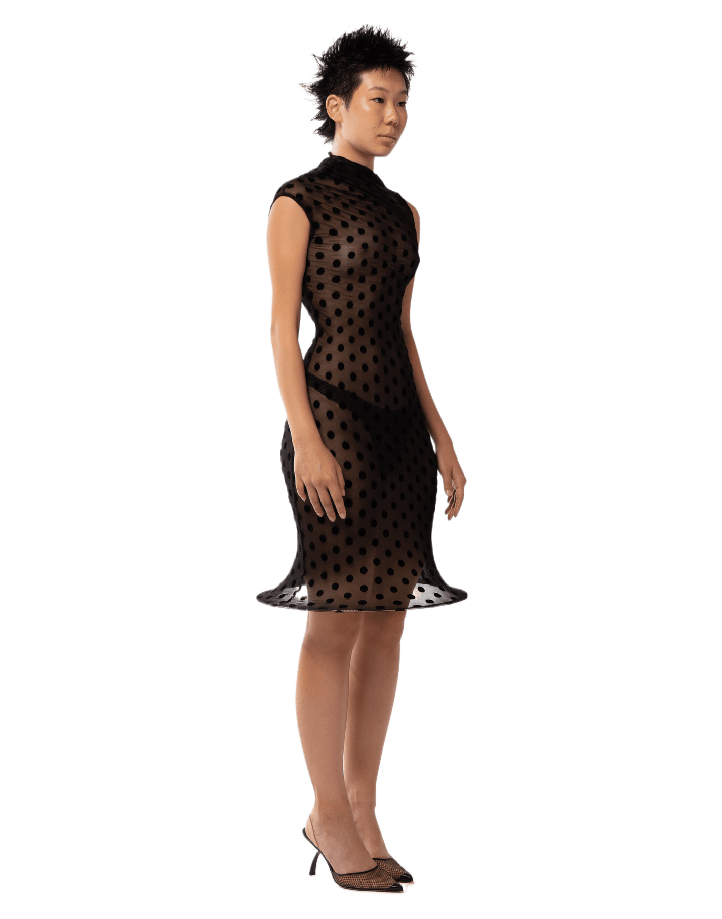 Polka Dots See Through Hoop Dress Bad Binch Tongtong 7597