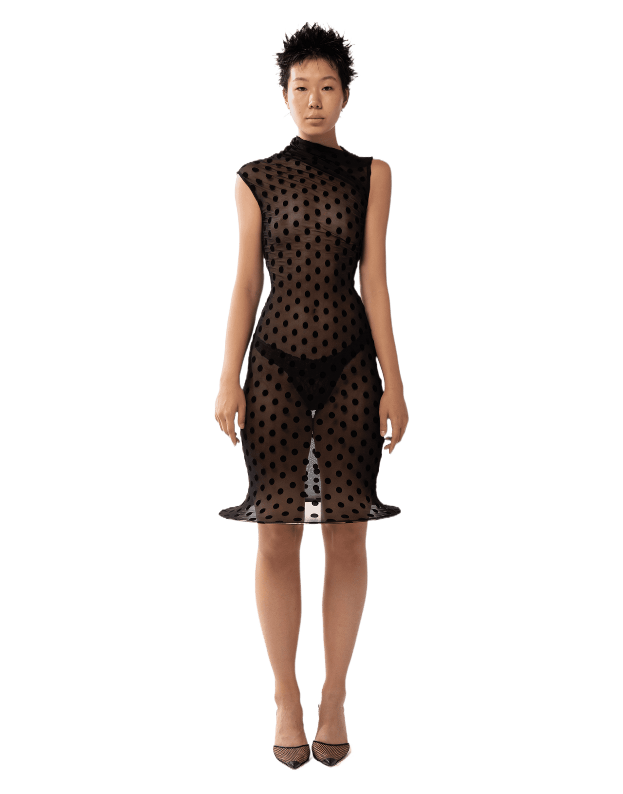 Polka Dots See-Through Hoop Dress