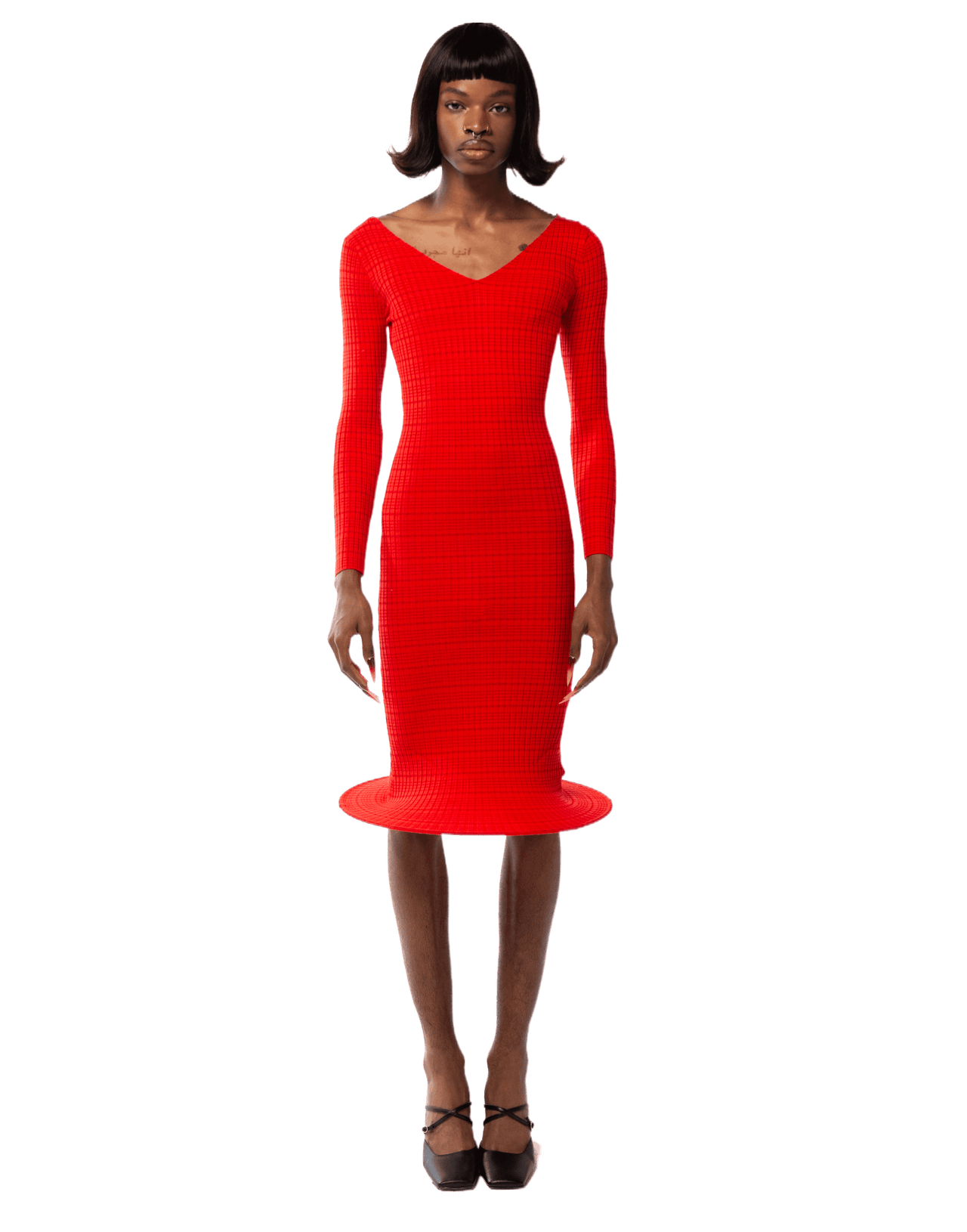 Multi-Color: HOOP FULLY FASHIONED RIB KNIT DRESS