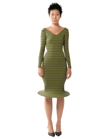 Multi-Color: HOOP FULLY FASHIONED RIB KNIT DRESS