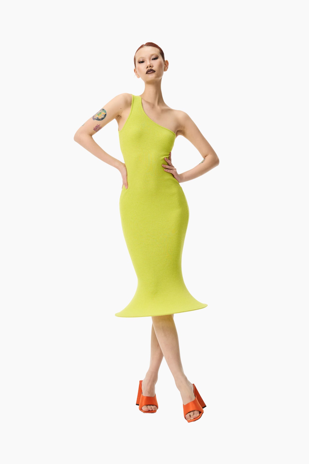 Siren Dress Neon Green Single-Strap