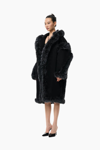 The Wool Cocoon Coat Black