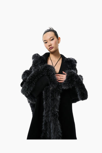 The Wool Cocoon Coat Black