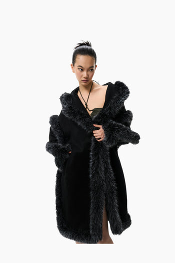 The Wool Cocoon Coat Black