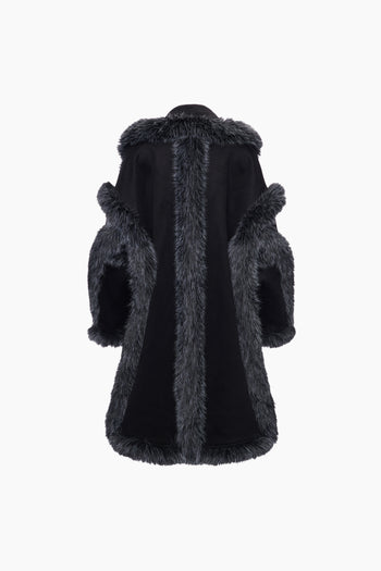 The Wool Cocoon Coat Black