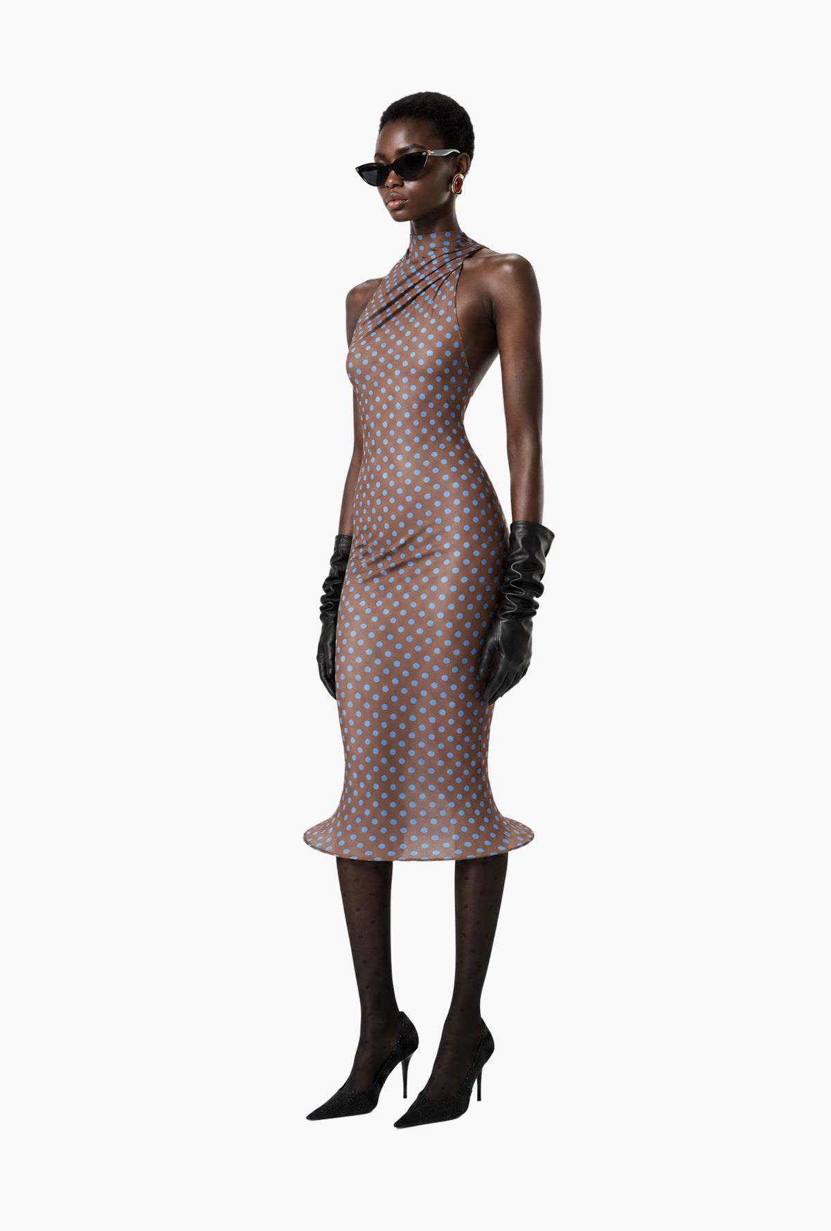 Bad Binch Blue Polka Dot Mermaid Dress